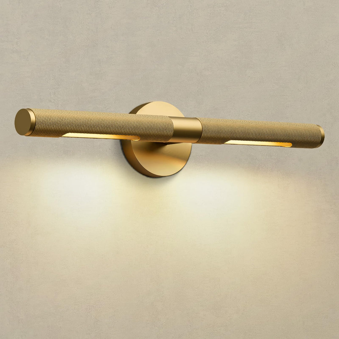 Black Bathroom Wall Sconces, 24'' Knurled Texture Indoor Wall Sconce, Rotatable 360° Pure Copper Sconces Wall Lighting, Picture Light Perfect for Living Room, Bedroom - Camilalamps - B0BHN4XM4X