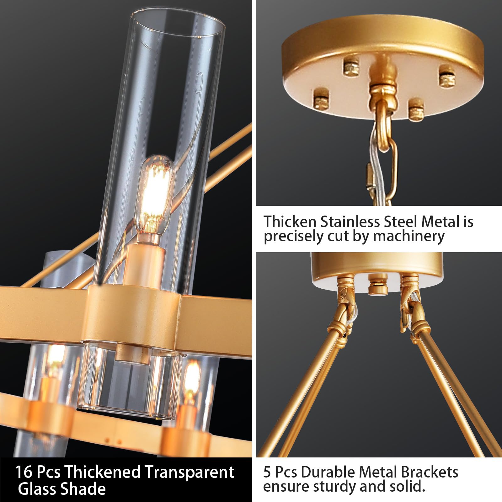 Black Chandelier, 30 Light Wagon Wheel Chandelier with Glass Shade,60 Inch Large Round Industrial High Ceilings Pendant Lighting Fixture for Dining Living Room, Kitchen Island, Foyer - Camilalamps - B0DLZSTDK2