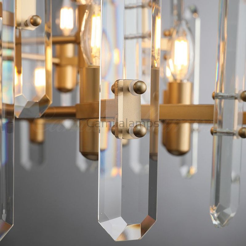 Bonington Prism Crystal Round & Linear Chandelier - Camilalamps - CAM1485