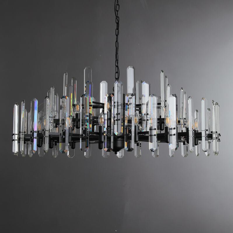 Bonington Prism Crystal Round & Linear Chandelier - Camilalamps - CAM1485