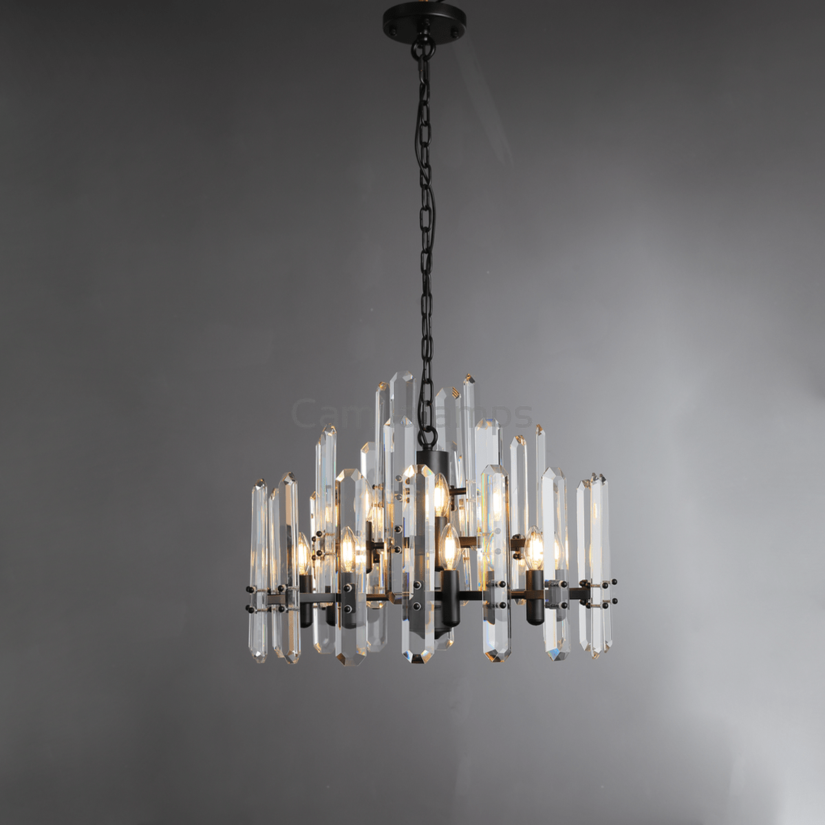 Bonington Prism Crystal Round & Linear Chandelier - Camilalamps - CAM1486