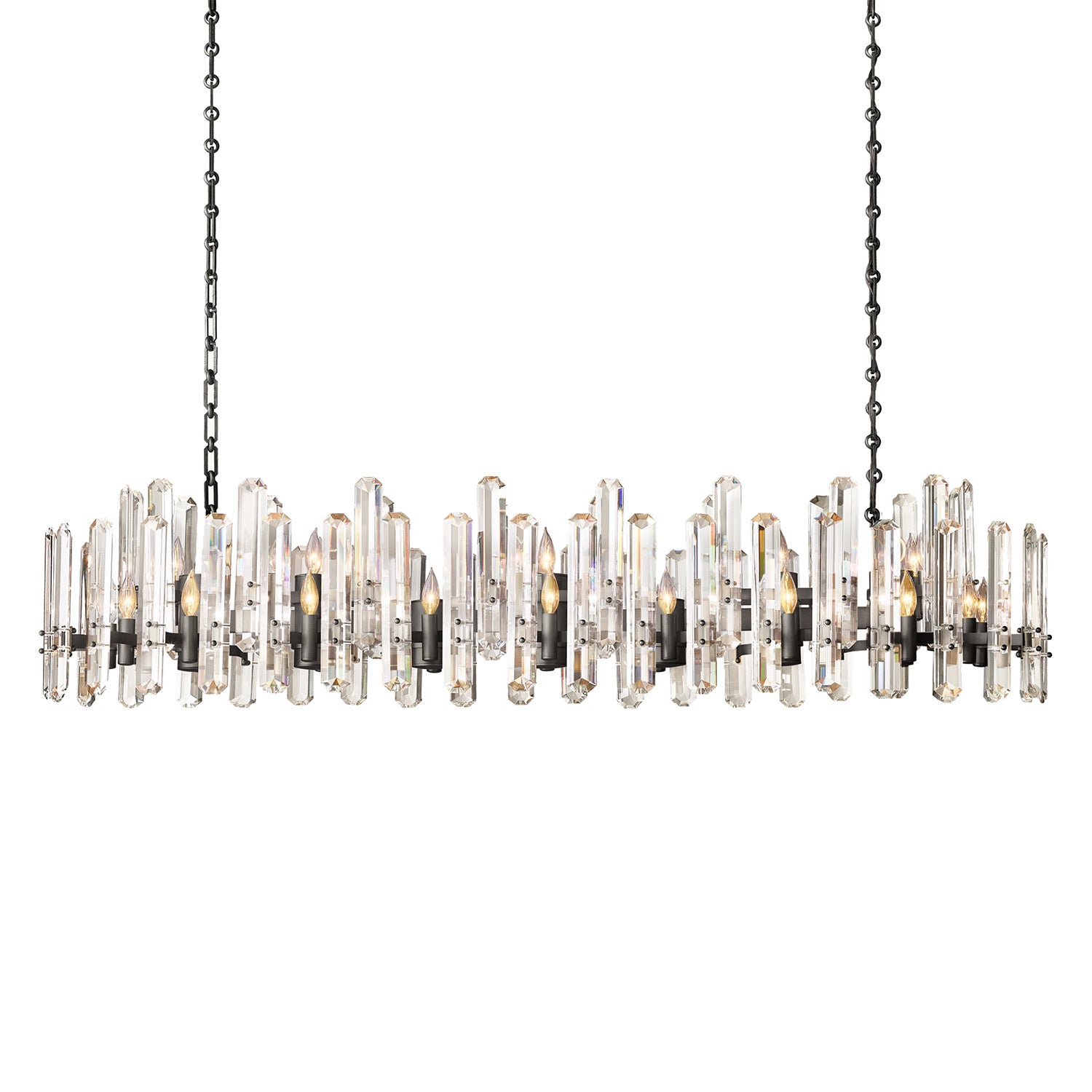 Bonington Prism Crystal Round & Linear Chandelier - Camilalamps - CAM1490
