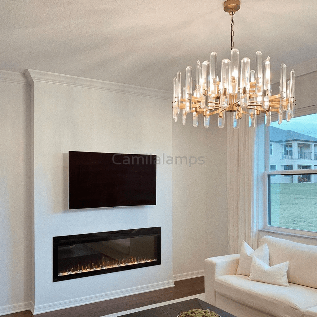 Bonington Prism Crystal Round & Linear Chandelier - Camilalamps - CAM1482