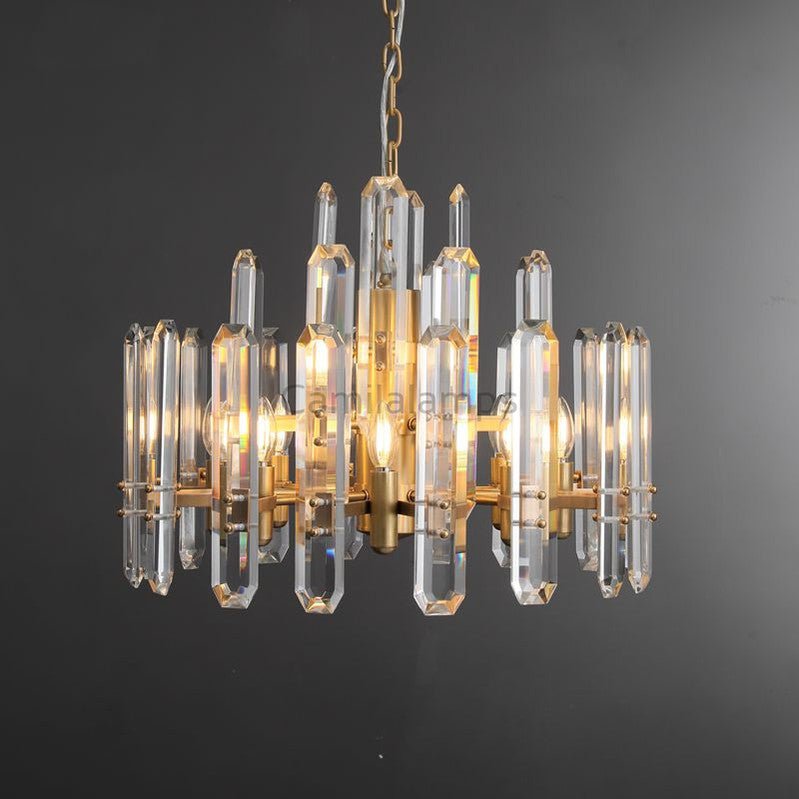Bonington Prism Crystal Round & Linear Chandelier - Camilalamps - CAM1481