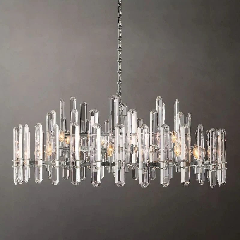 Bonington Prism Crystal Round & Linear Chandelier - Camilalamps - CAM1492