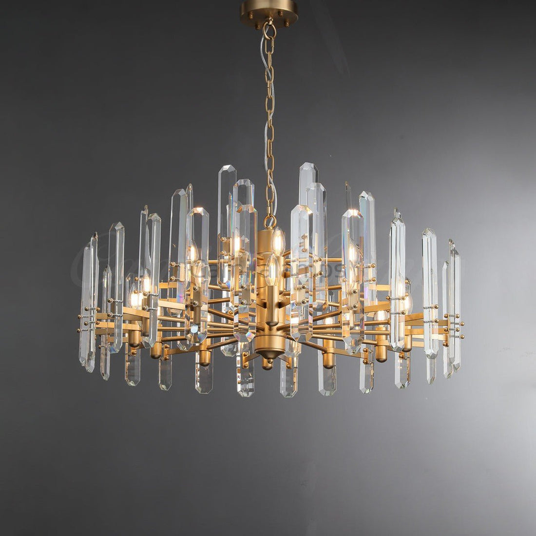 Bonington Prism Crystal Round & Linear Chandelier - Camilalamps - CAM1482