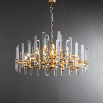 Bonington Prism Crystal Round & Linear Chandelier - Camilalamps - CAM1482