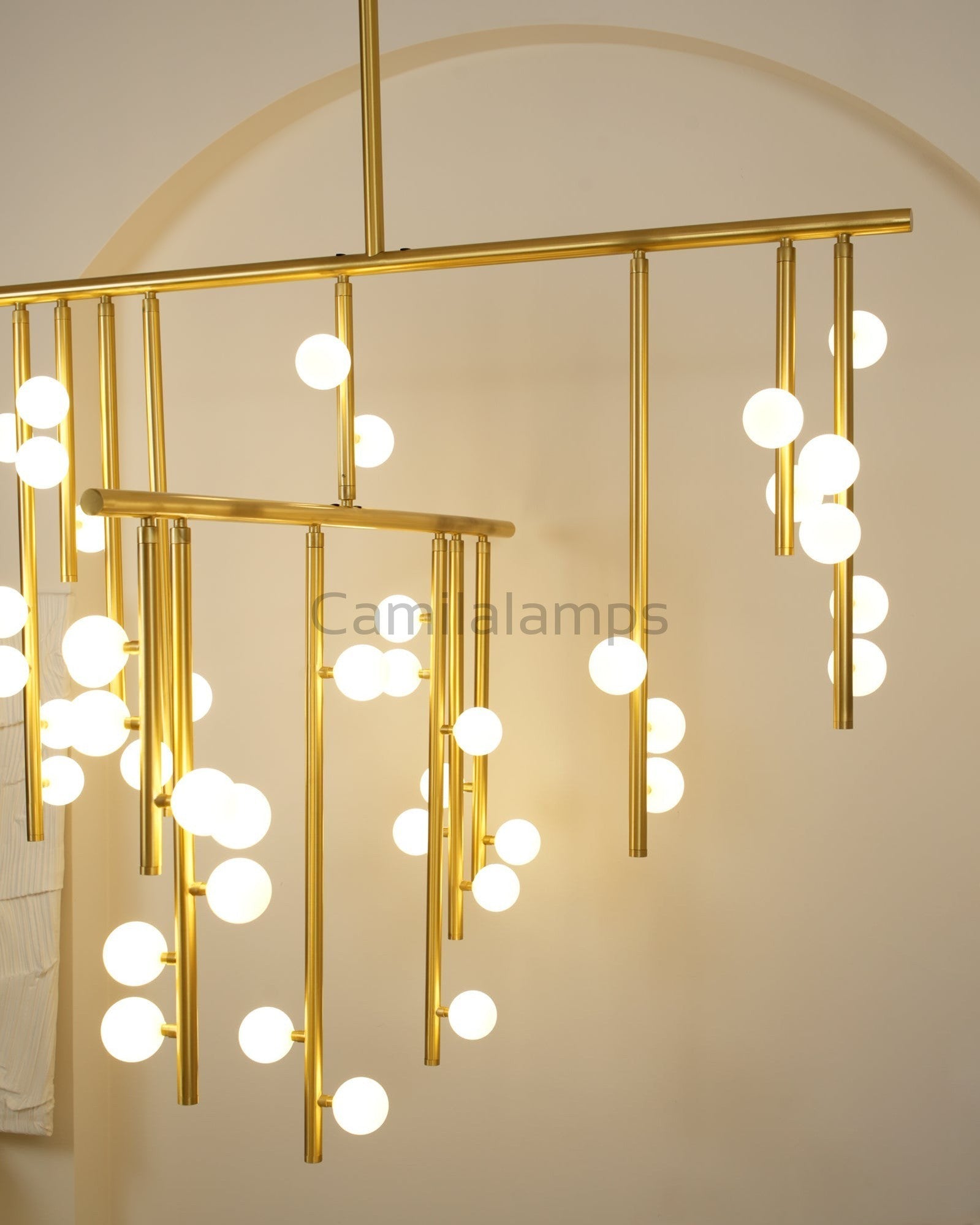 Brass Glass Drop Chandelier - Camilalamps - VKC5 - 240410 - 1