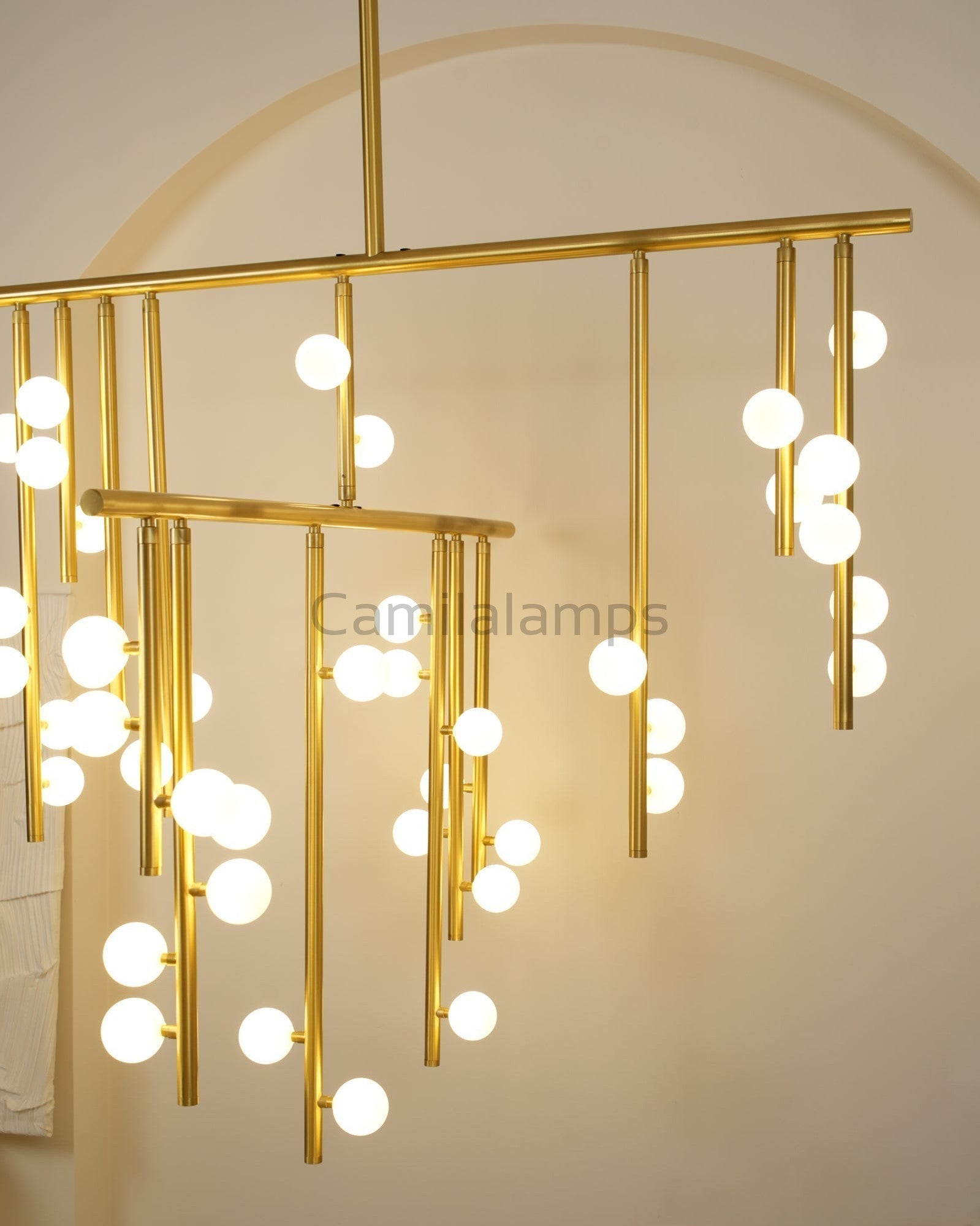 Brass Glass Drop Chandelier - Camilalamps - VKC5-1240410-11