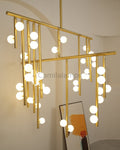 Brass Glass Drop Chandelier - Camilalamps - VKC5-1240410-11