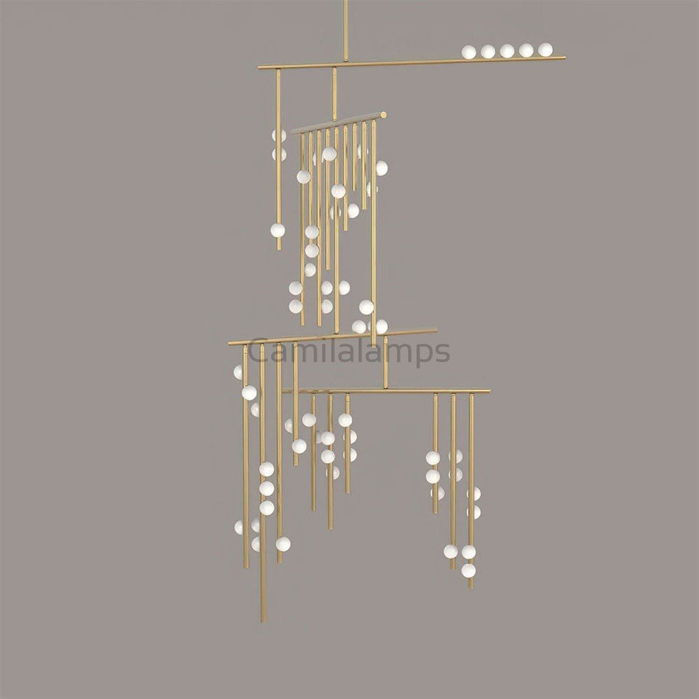 Brass Glass Drop Chandelier - Camilalamps - VKC5 - 240410 - 4