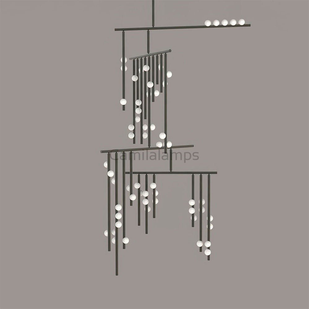 Brass Glass Drop Chandelier - Camilalamps - VKC5 - 240410 - 5