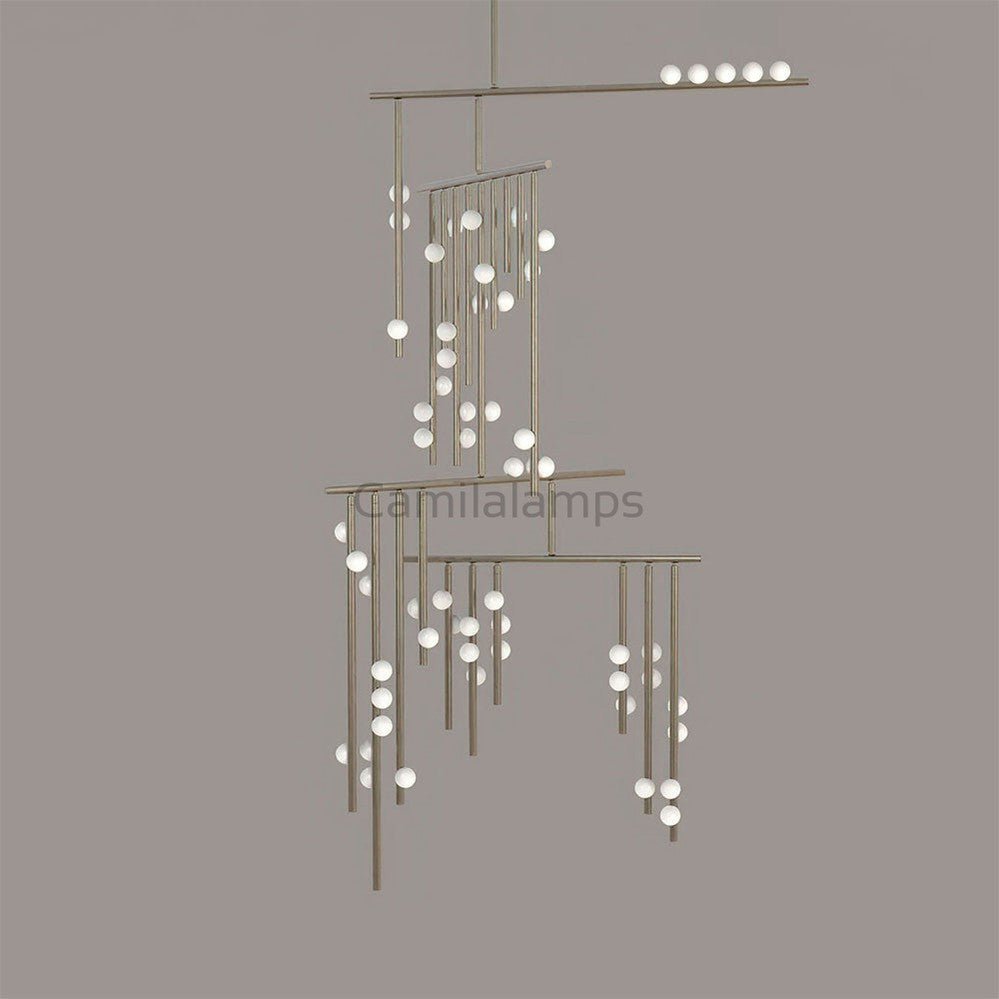 Brass Glass Drop Chandelier - Camilalamps - VKC5 - 240410 - 6