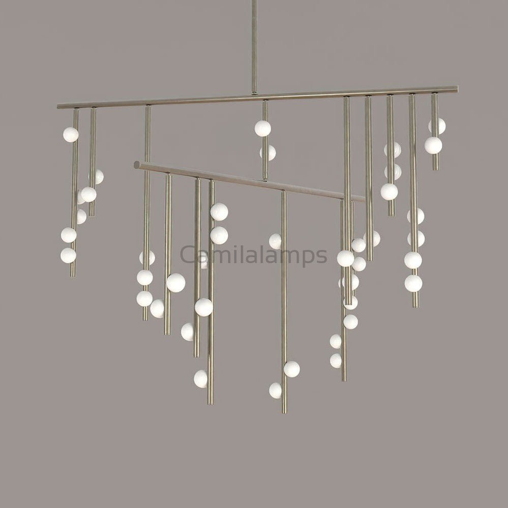 Brass Glass Drop Chandelier - Camilalamps - VKC5-1240410-13