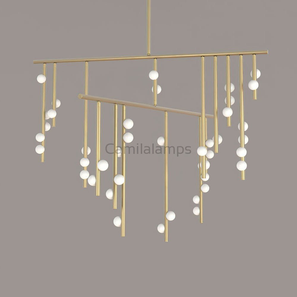 Brass Glass Drop Chandelier - Camilalamps - VKC5 - 240410 - 1