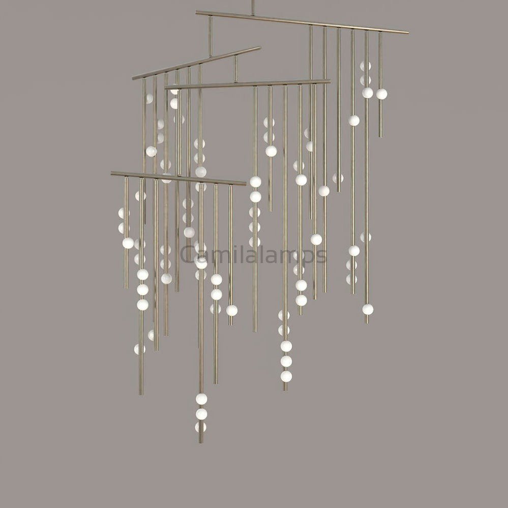 Brass Glass Drop Chandelier - Camilalamps - VKC5 - 240410 - 9