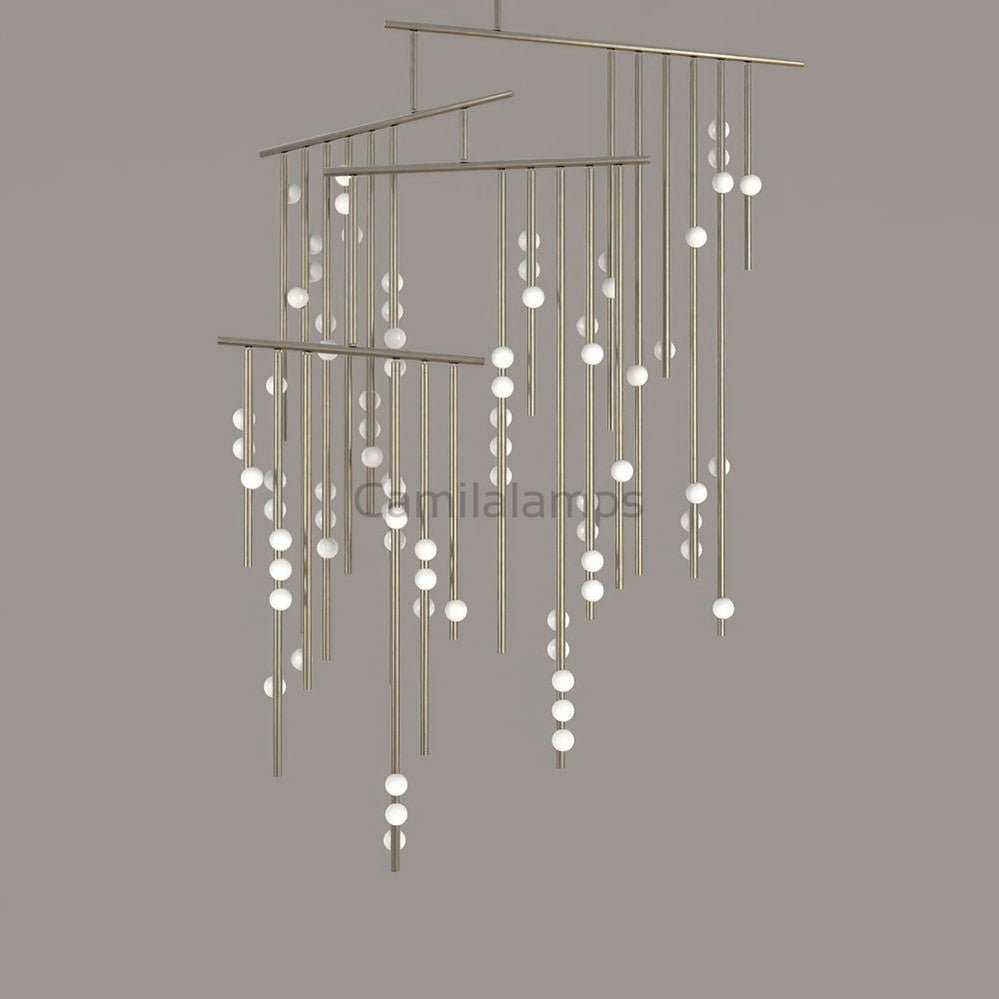 Brass Glass Drop Chandelier - Camilalamps - VKC5-1240410-19