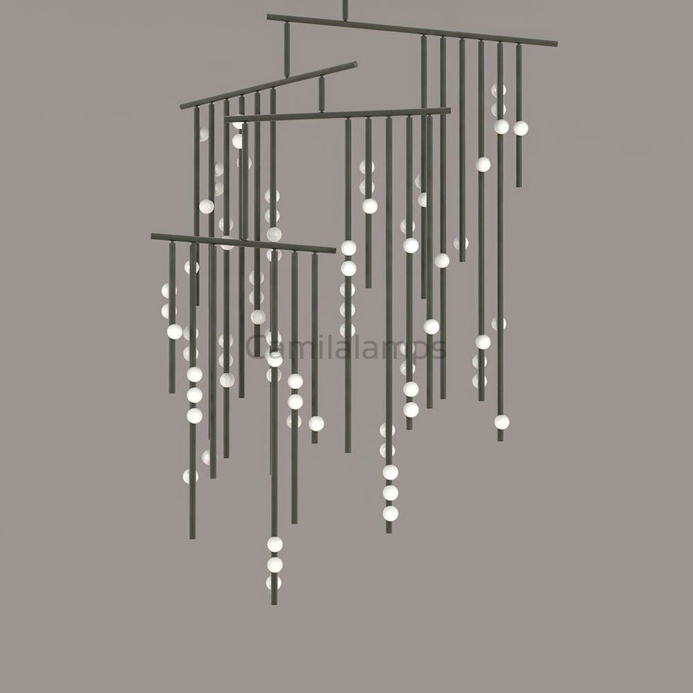 Brass Glass Drop Chandelier - Camilalamps - VKC5 - 240410 - 8