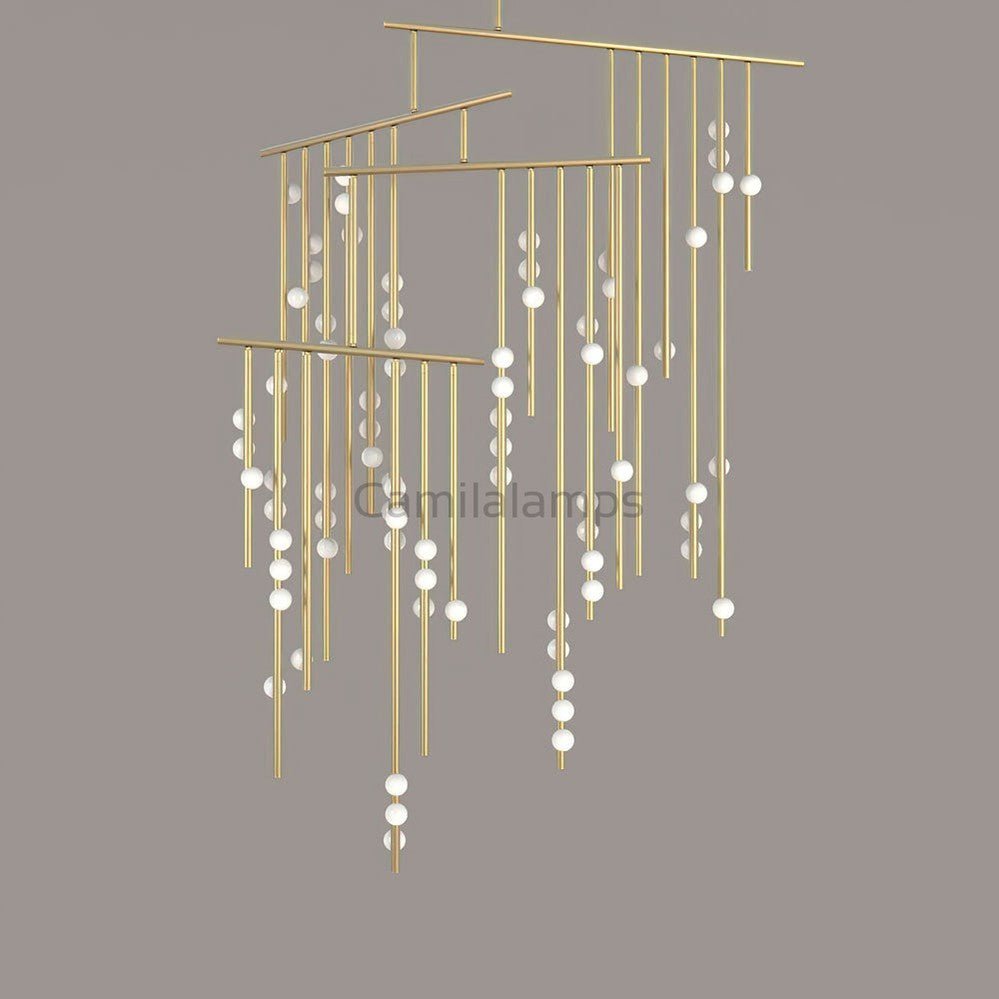 Brass Glass Drop Chandelier - Camilalamps - VKC5-1240410-17
