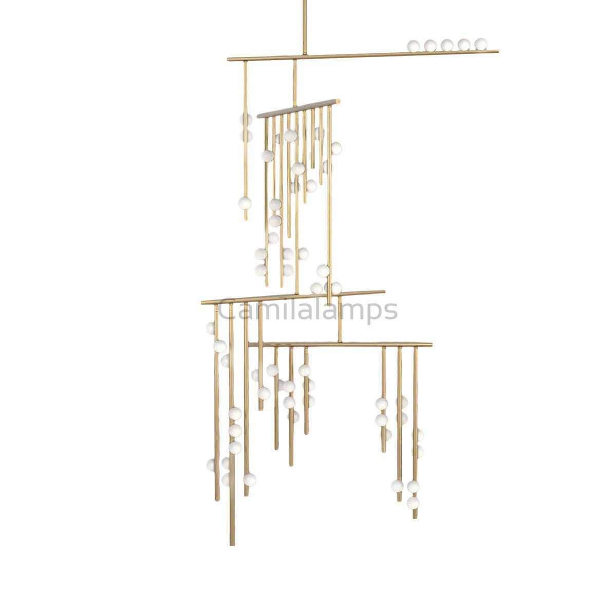 Brass Glass Drop Chandelier - Camilalamps - VKC5-1240410-17