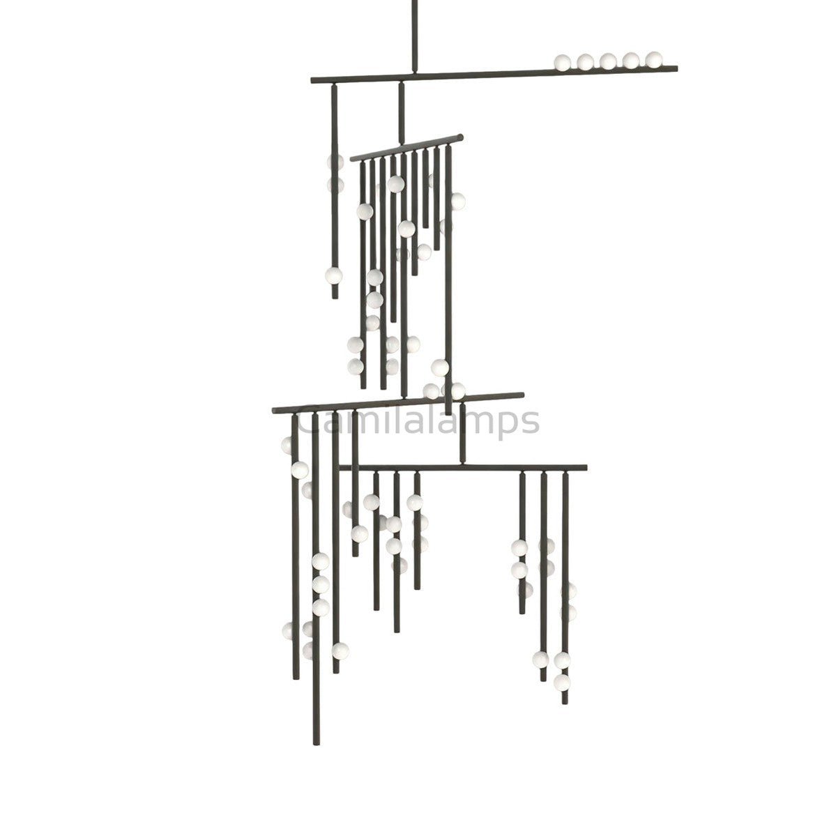 Brass Glass Drop Chandelier - Camilalamps - VKC5-1240410-17