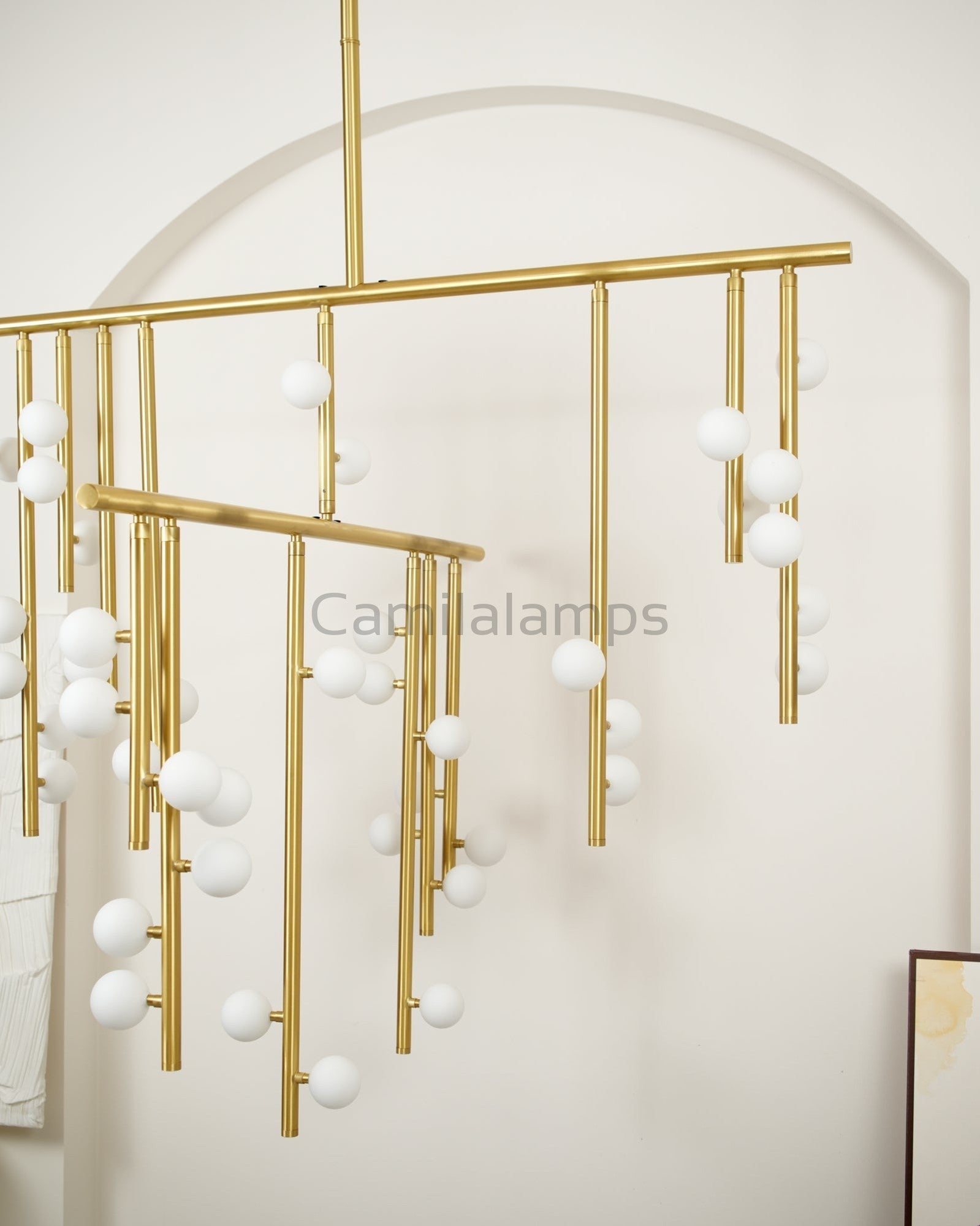 Brass Glass Drop Chandelier - Camilalamps - VKC5-1240410-17