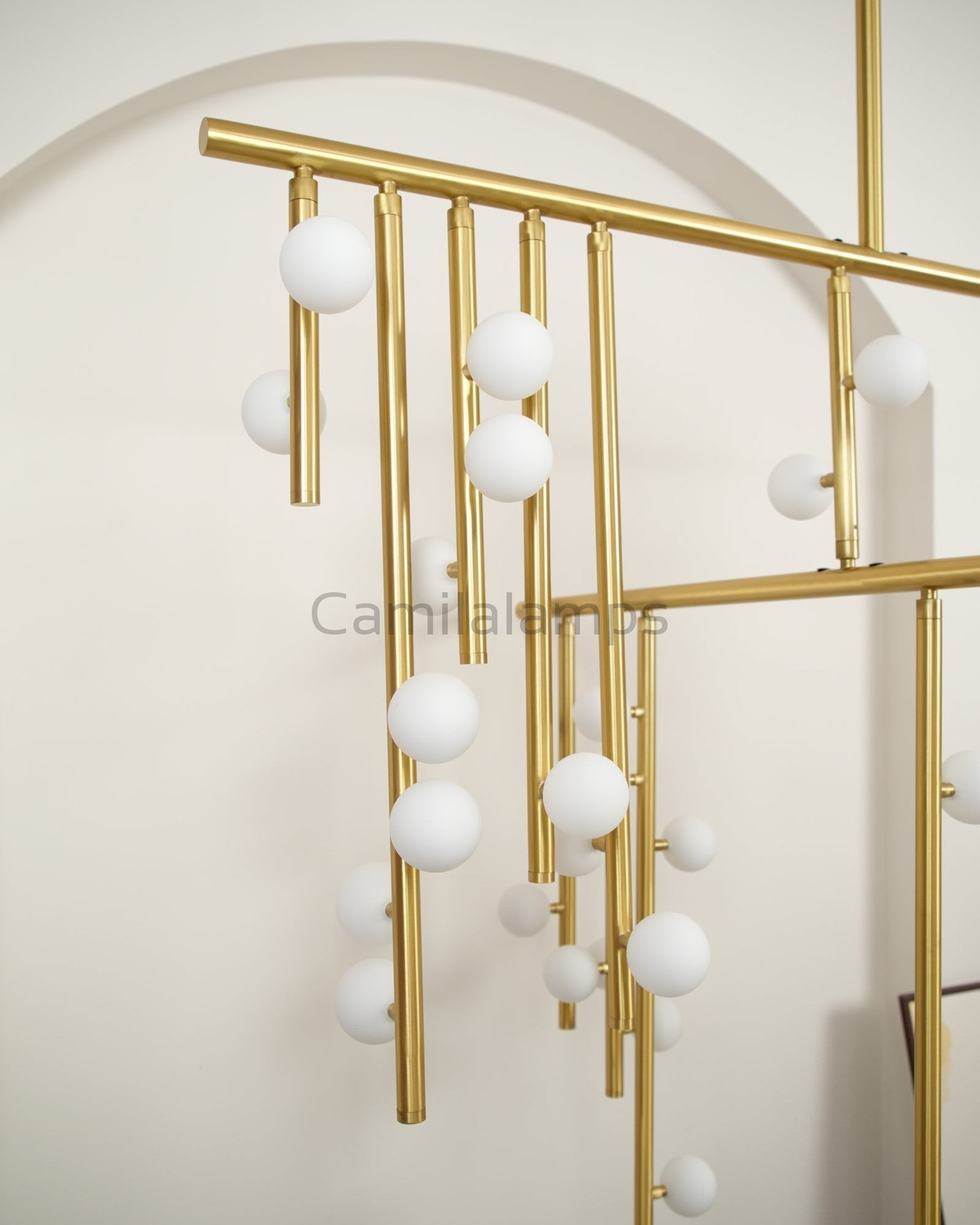 Brass Glass Drop Chandelier - Camilalamps - VKC5-1240410-17