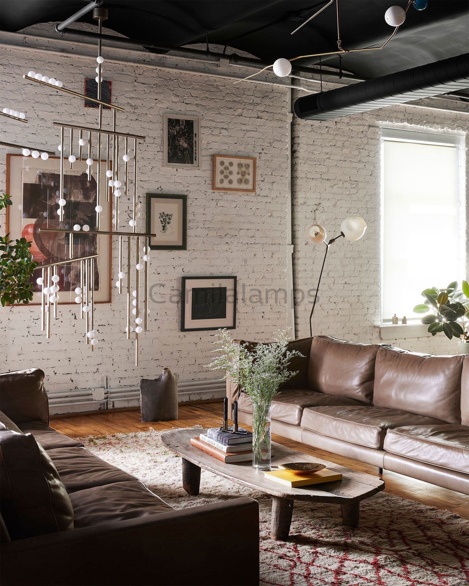 Brass Glass Drop Chandelier - Camilalamps - VKC5-1240410-11