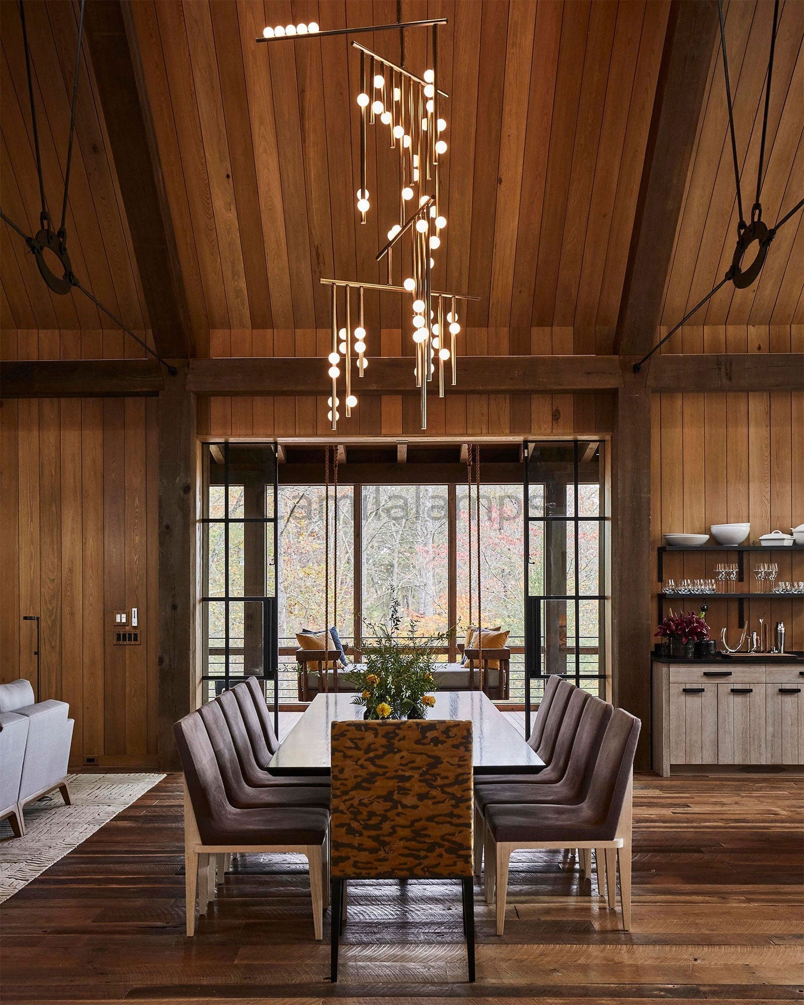 Brass Glass Drop Chandelier - Camilalamps - VKC5 - 240410 - 1