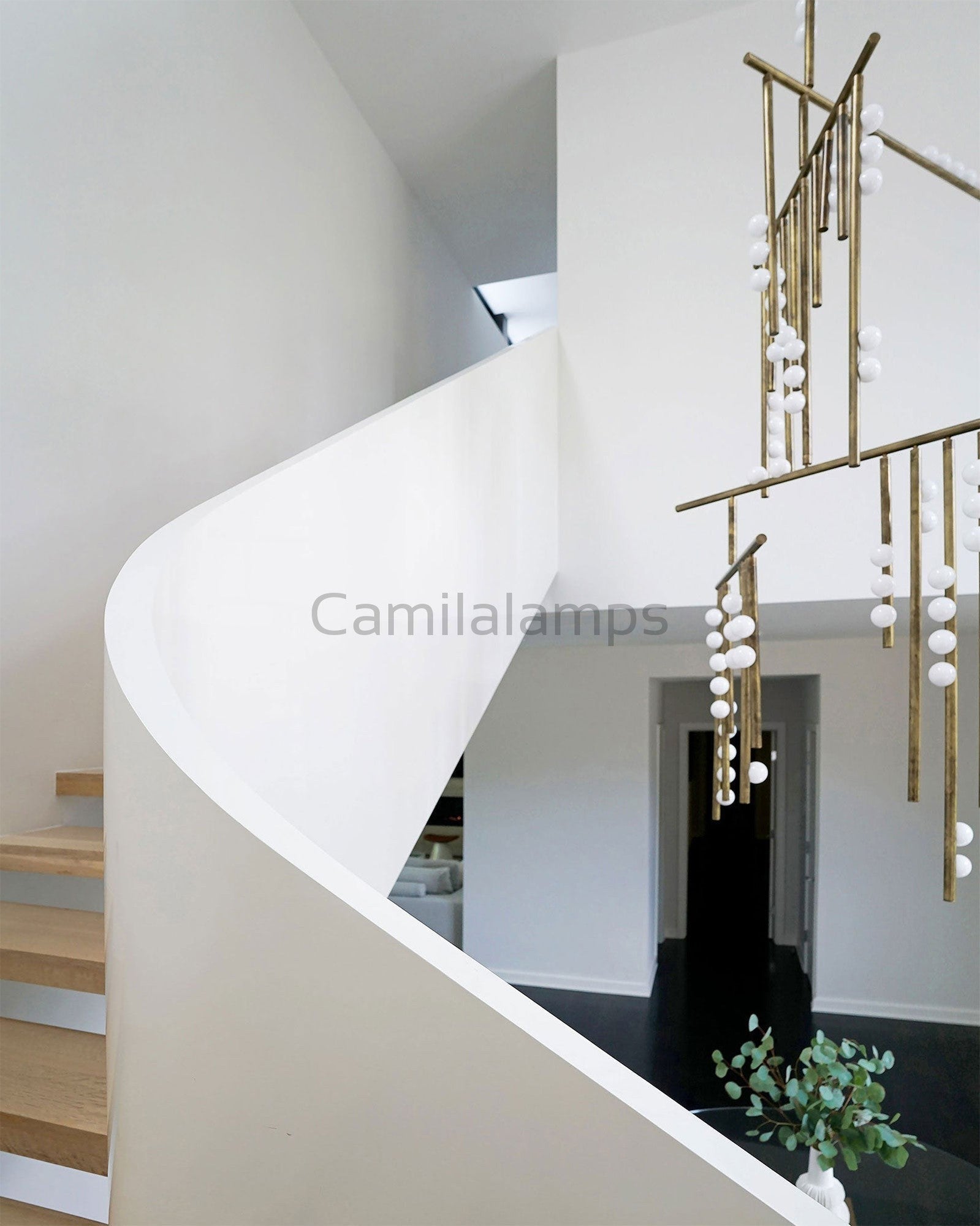 Brass Glass Drop Chandelier - Camilalamps - VKC5-1240410-11