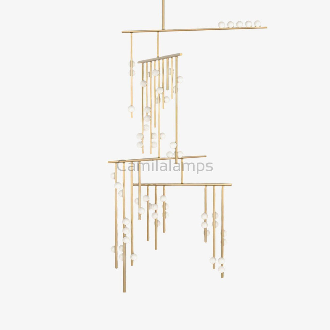 Brass Glass Drop Chandelier - Camilalamps - VKC5-1240410-11