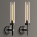 Brass Wall Sconces, 30in Gold 2 - Light Double Glass Sconces Wall Lighting, Bathroom Knurled Vanity Light Sconces, Wall Lights for Living Room Bedroom（Including Bulb） - Camilalamps - B0C6TR25LF