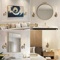 Brass Wall Sconces, 30in Gold 2 - Light Double Glass Sconces Wall Lighting, Bathroom Knurled Vanity Light Sconces, Wall Lights for Living Room Bedroom（Including Bulb） - Camilalamps - B0CMQ44FJK