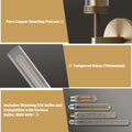 Brass Wall Sconces, 30in Gold 2 - Light Double Glass Sconces Wall Lighting, Bathroom Knurled Vanity Light Sconces, Wall Lights for Living Room Bedroom（Including Bulb） - Camilalamps - B0CMQ44FJK