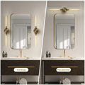 Brass Wall Sconces, 30in Gold 2 - Light Double Glass Sconces Wall Lighting, Bathroom Knurled Vanity Light Sconces, Wall Lights for Living Room Bedroom（Including Bulb） - Camilalamps - B0CMQ44FJK