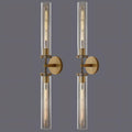 Brass Wall Sconces, 30in Gold 2 - Light Double Glass Sconces Wall Lighting, Bathroom Knurled Vanity Light Sconces, Wall Lights for Living Room Bedroom（Including Bulb） - Camilalamps - B0CMQ44FJK