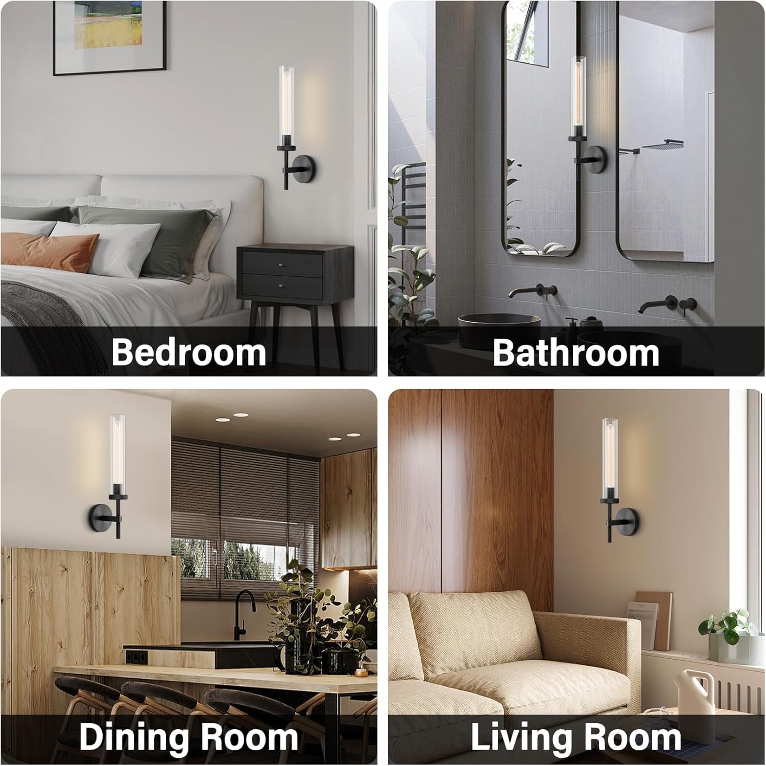 Brass Wall Sconces Set of 2, Double Lights 30" Knurled Texture Indoor Wall Light Fixtures, Bathroom Vanity Light Fixtures with Clear Glass, Modern Wall Lamp for Living Room Hallway(Bulb Included) - Camilalamps - B0CNGSBBJ3