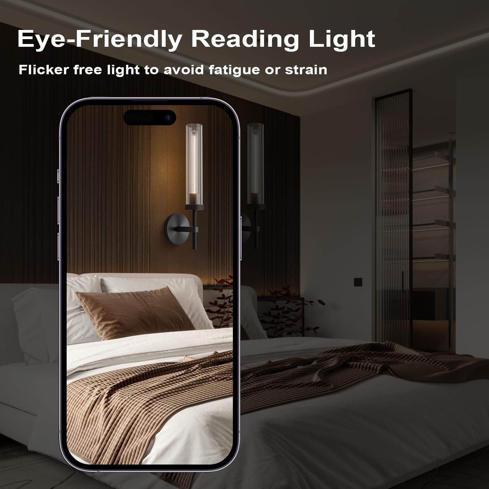 Brass Wall Sconces Set of 2, Double Lights 30" Knurled Texture Indoor Wall Light Fixtures, Bathroom Vanity Light Fixtures with Clear Glass, Modern Wall Lamp for Living Room Hallway(Bulb Included) - Camilalamps - B0CNGSBBJ3