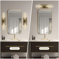 Brass Wall Sconces Set of Two, 22.8'' Gold Bathroom Sconces Wall Decor with Clear Glass Shade, Indoor Vanity Wall Lights for Bathroom Living Room Bedroom Hallway Fireplace Staircase - Camilalamps - B0BFWHL1S4