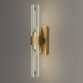 Brass Wall Sconces Set of Two, 22.8'' Gold Bathroom Sconces Wall Decor with Clear Glass Shade, Indoor Vanity Wall Lights for Bathroom Living Room Bedroom Hallway Fireplace Staircase - Camilalamps - B0BFWKYKSP