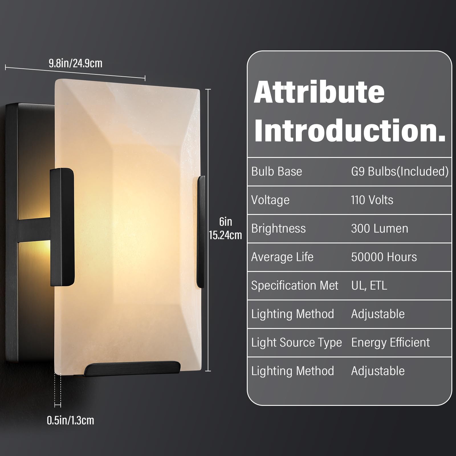 Brass Wall Sconces Set of Two, Natural Alabaster Wall Light,Gold Vanity Light Fixtures for Bathroom,Bedside Wall Lamp Perfect for Bedroom, Hallway, Living Room Kitchen(Gift LED) - Camilalamps - B0DWZP1YHS