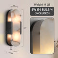 Brass Wall Sconces Set of Two, Natural Alabaster Wall Light,Gold Vanity Light Fixtures for Bathroom,Bedside Wall Lamp Perfect for Bedroom, Hallway, Living Room Kitchen(Gift LED) - Camilalamps - B0DWZP1YHS