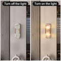 Brass Wall Sconces Set of Two, Natural Alabaster Wall Light,Gold Vanity Light Fixtures for Bathroom,Bedside Wall Lamp Perfect for Bedroom, Hallway, Living Room Kitchen(Gift LED) - Camilalamps - B0DWZP1YHS