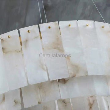 Brendra Alabaster 2 - Tier Round Chandelier - Camilalamps - BRA - 1