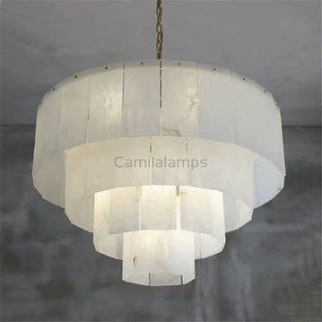 Brendra Classic marble Multi - Layer Round chandelier 31" - Camilalamps - BENDR-11