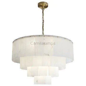 Brendra Classic marble Multi - Layer Round chandelier 31" - Camilalamps - BENDR-11