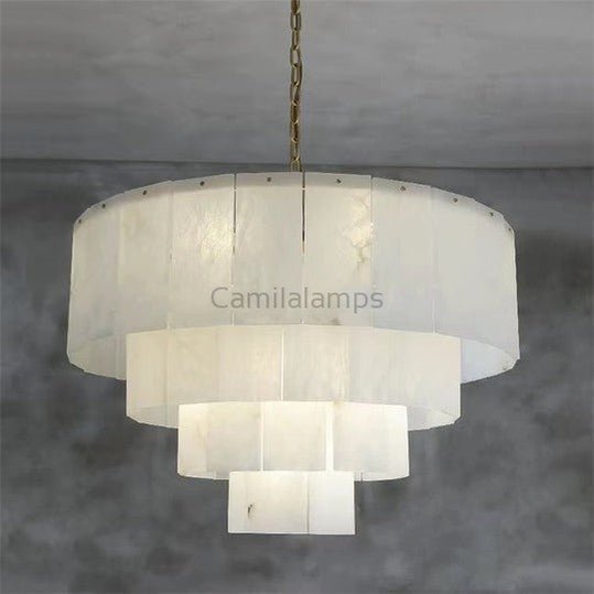 Brendra Classic marble Multi - Layer Round chandelier 31" - Camilalamps - BENDR-11