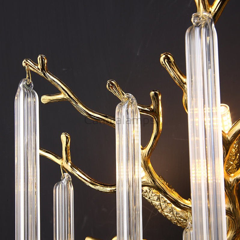 Bryce Modern Round Gold Clear Crystal Tube Wall Sconce - Camilalamps - CAM1423 - 1