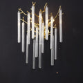 Bryce Modern Round Gold Clear Crystal Tube Wall Sconce - Camilalamps - CAM1423 - 1