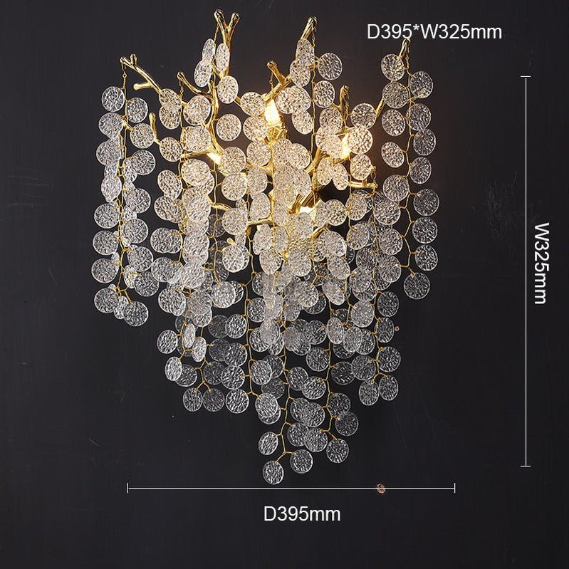 Bryce Modern Round Gold Clear Crystal Wall Sconce - Camilalamps - CAM1432 - 2